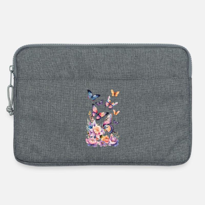 Magie der Schmetterlinge - Kunst, Farben u Eleganz - Laptoptasche 13" - Grau meliert