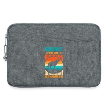 Schäferhund Geschenke Hund Herrchen Gassi - Laptoptasche 13" - Grau meliert - Vorne