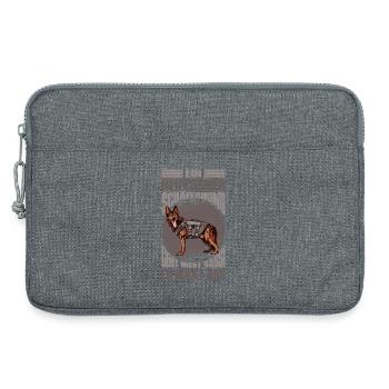 Schäferhund Geschenke Hund Herrchen Gassi - Laptoptasche 13" - Grau meliert - Vorne