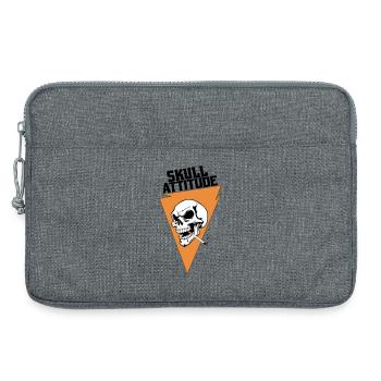 Rebel Skull with Triangle Cigarette - Laptop bag 13" - heather grey - Front