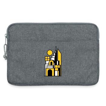 Abstract Cityscape in Yellow Black - Laptop bag 13" - heather grey - Front