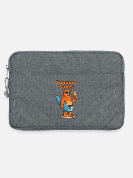 Summer Vibes Bear - Sommerbär mit Eis - Laptoptasche 13" - Grau meliert