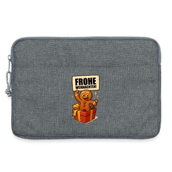 Gingerbread Man Merry Christmas - Laptop bag 13" - heather grey - Front