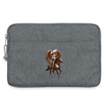 Polish Eagle Winged Hussar Rider - Laptop bag 13" - heather grey - Front