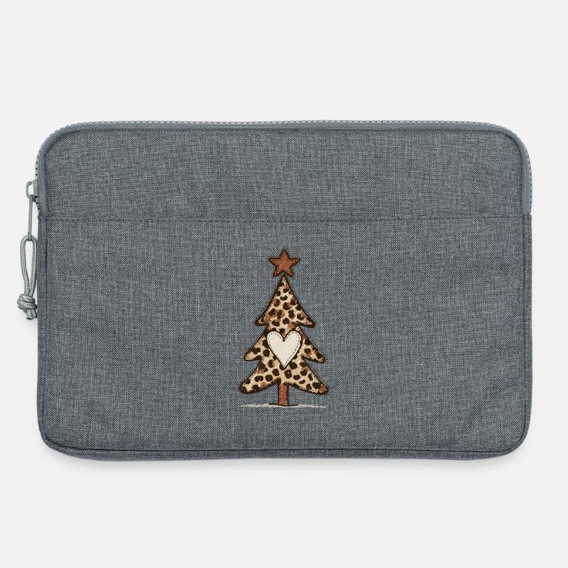 Leoprint Weihnachtsbaum - Leomuster - Laptoptasche 13" - Grau meliert