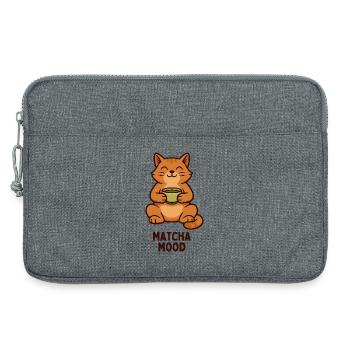 Matcha Mood Cat Tea Time - Sacoche pour ordinateur portable 13 pouces - gris chiné - Devant