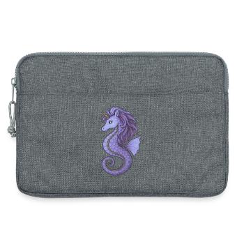 Seepferdchen-Einhorn Lila Violett - Laptoptasche 13" - Grau meliert - Vorne