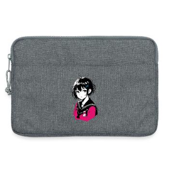 Manga Girl Pink Sailor Uniform - Laptop bag 13" - heather grey - Front