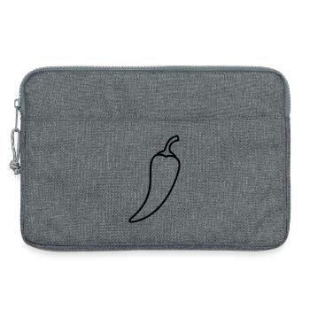 Chili pepper hot outline - Laptop bag 13" - heather grey - Front