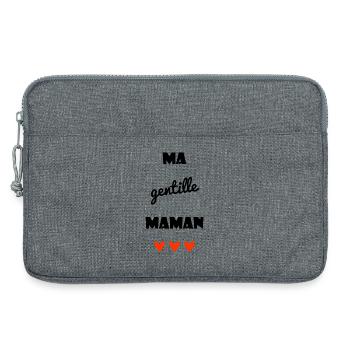 MAMAN. FÊTE DES MÈRES. COEUR. FÊTE. BONNE FÊTE - Sacoche pour ordinateur portable 13 pouces - gris chiné - Devant