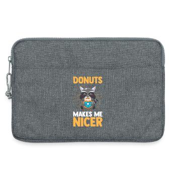 Trash Panda Donuts Makes Me Nicer Raccoon - Laptoptasche 13" - Grau meliert - Vorne