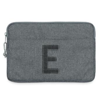Buchstabe E – Punktmuster Initial Design - Laptoptasche 13" - Grau meliert - Vorne