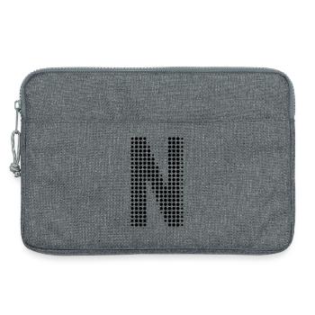 Buchstabe N – Punktmuster Initial Design - Laptoptasche 13" - Grau meliert - Vorne