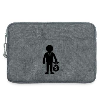 Money Cash Hustle - Laptop bag 13" - heather grey - Front