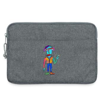 Colorful cubist creature with cigarette - Laptop bag 13" - heather grey - Front