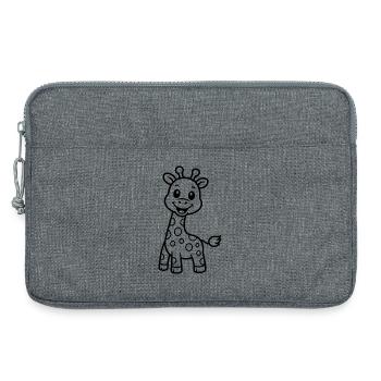 Süße Giraffe Kinder Tiermotiv - Laptoptasche 13" - Grau meliert - Vorne