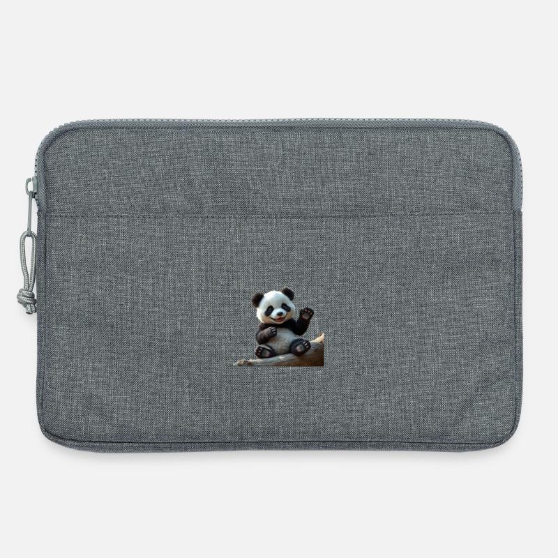 Entzückender Panda in 3D - Laptoptasche 13" - Grau meliert