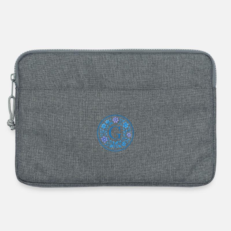 Elegant Ceramic Floral Logo - Letter G - Laptoptasche 13" - Grau meliert