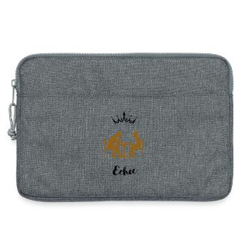 Schachbrett im Café - Laptoptasche 13" - Grau meliert - Vorne