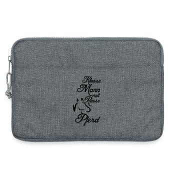 Klasse Mann - Rassepferd Geschenk - Laptoptasche 13" - Grau meliert - Vorne