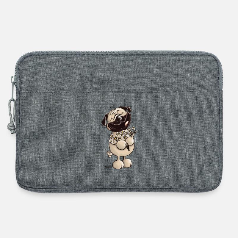 Süßer Mops - Möpse - Mopsfideler Mops - Geschenk - Laptoptasche 13" - Grau meliert