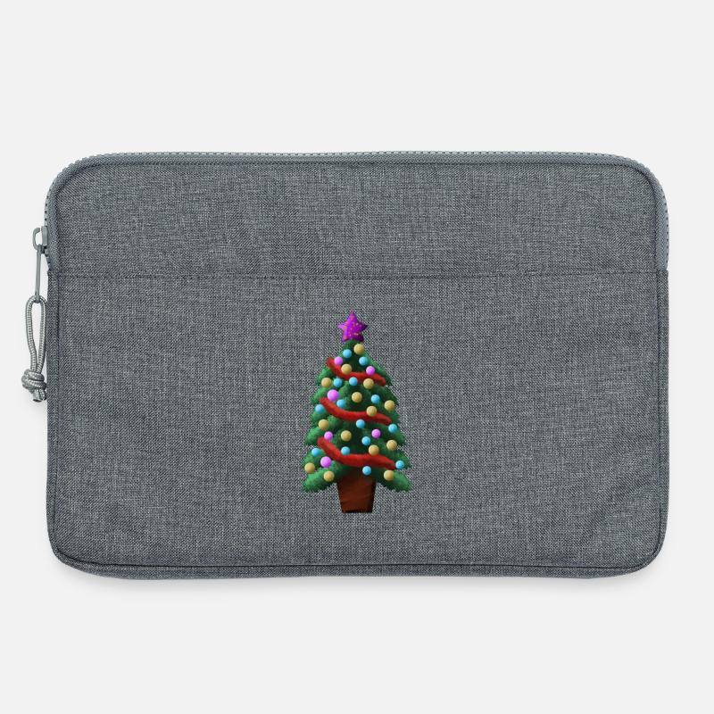Christbaumaufkleber mit Kugeln - Laptoptasche 13" - Grau meliert