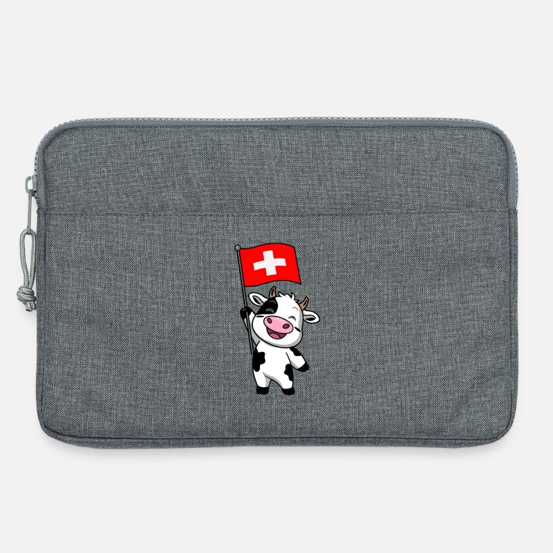 Schweizer Kuh - Laptoptasche 13" - Grau meliert