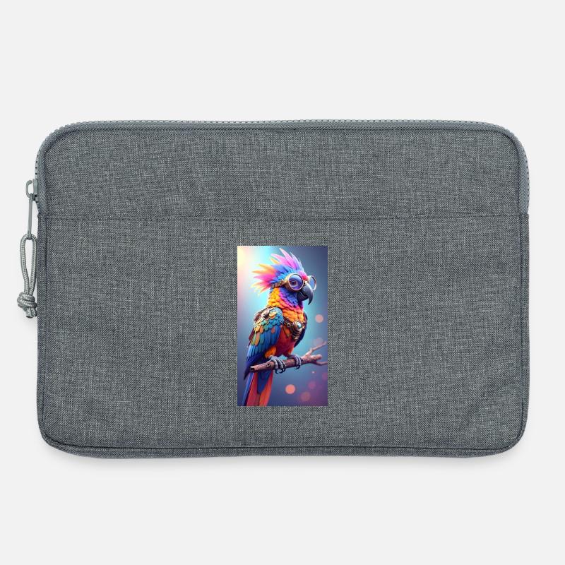 Bunter Steampunk Papagei - Laptoptasche 13" - Grau meliert
