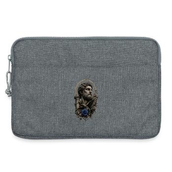 Art de tatouage avec une rose bleue - Sacoche pour ordinateur portable 13 pouces - gris chiné - Devant