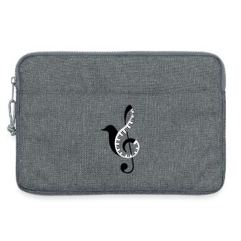 Musiknoten Musik Musiker Notenschlüssel Noten - Laptoptasche 13" - Grau meliert - Vorne