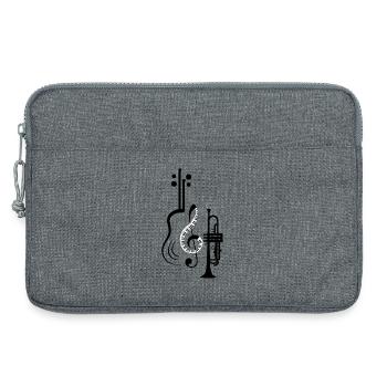 Musiknoten Musik Musiker Notenschlüssel Noten - Laptoptasche 13" - Grau meliert - Vorne