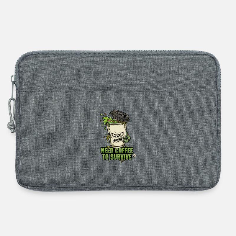 Café Zombie braucht Kaffee - Laptoptasche 13" - Grau meliert