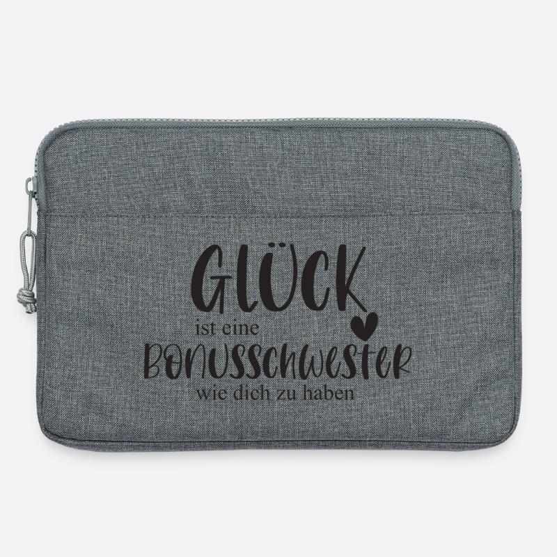 Bonusschwester Glück Geschenk Schwester Danke - Laptoptasche 13" - Grau meliert