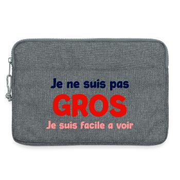 Je ne suis pas gros humour - Sacoche pour ordinateur portable 13 pouces - gris chiné - Devant