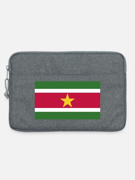 Surinam National Flagge - Laptoptasche 13" - Grau meliert