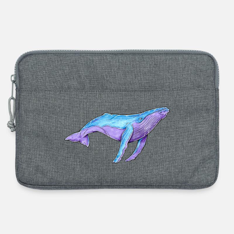 Buckelwal Aquarell - Laptoptasche 13" - Grau meliert