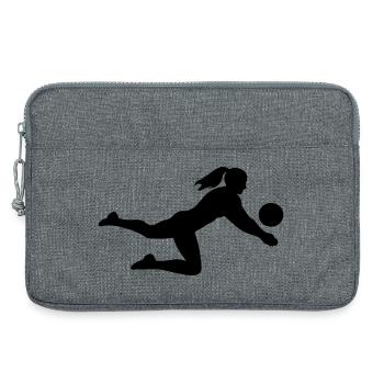 Volleyball Silhouette - Laptop bag 13" - heather grey - Front