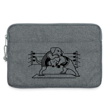 Chien de lutte - Sacoche pour ordinateur portable 13 pouces - gris chiné - Devant
