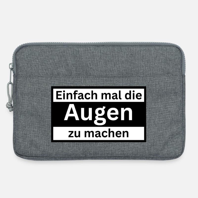 Einfach_mal_die_Augen_zu - Laptoptasche 13" - Grau meliert