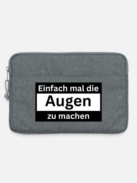 Einfach_mal_die_Augen_zu - Laptoptasche 13" - Grau meliert