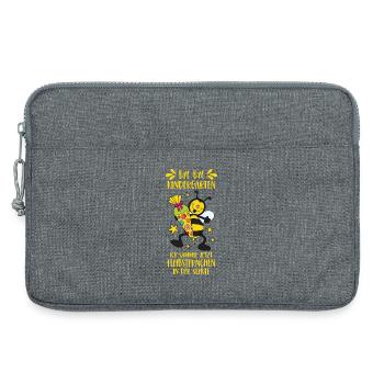 Einschulung Biene Zuckertüte Schule Kindergarten - Laptoptasche 13" - Grau meliert - Vorne