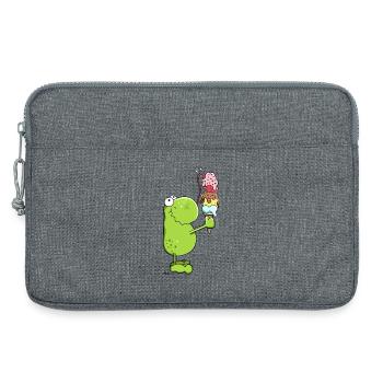 Frosch mit Eis - Laptoptasche 13" - Grau meliert - Vorne