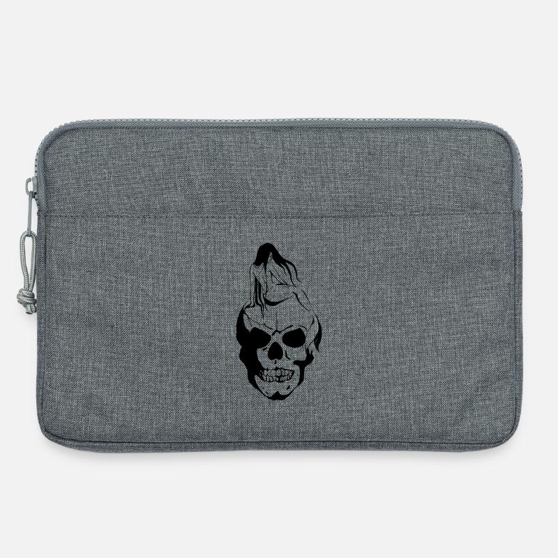 Meerjungfrau auf Schädel - Laptoptasche 13" - Grau meliert