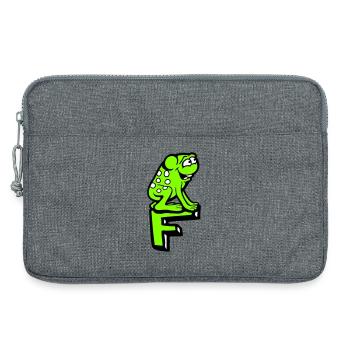 Letter F Frog Toad Name ABC Learning School - Laptop bag 13" - heather grey - Front