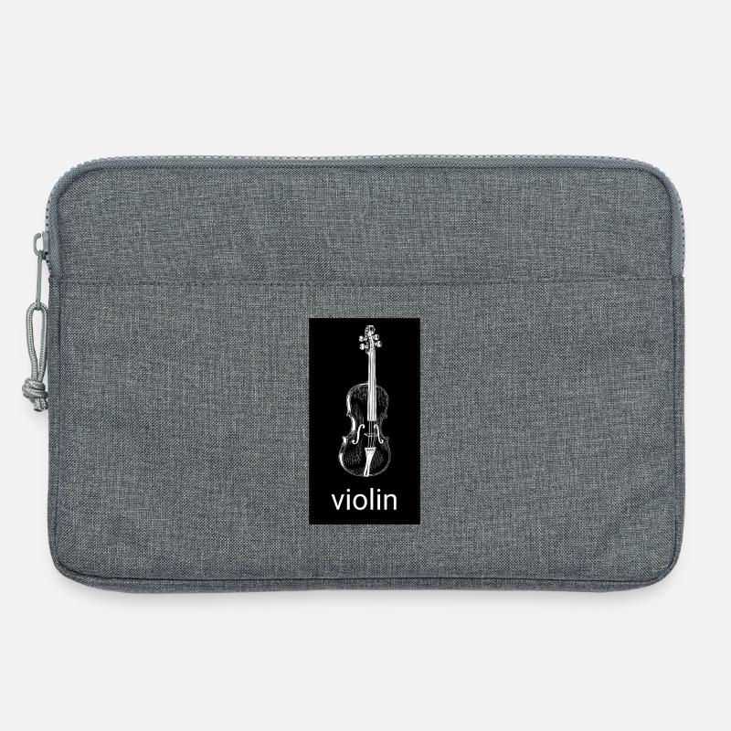 Schwarze Violine Silhouette - Laptoptasche 13" - Grau meliert