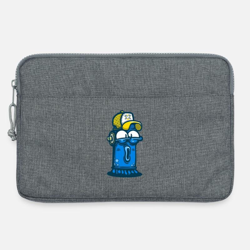 Aerosoldose mit Graffiti-Gesicht - Laptoptasche 13" - Grau meliert