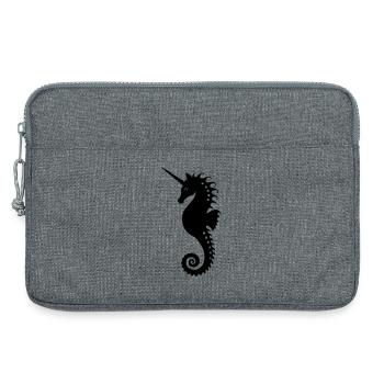 Elegant unicorn seahorse - Laptop bag 13" - heather grey - Front