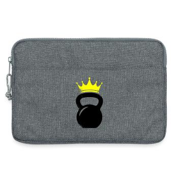 Kugelhantel Krone Gym Logo - Laptoptasche 13" - Grau meliert - Vorne