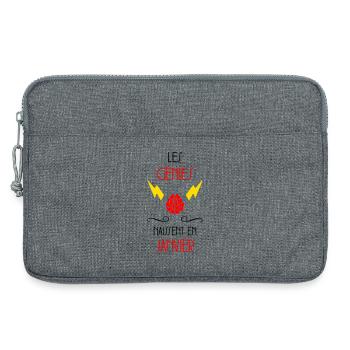 Les Génies Naissent en Janvier Cadeau Naissance - Sacoche pour ordinateur portable 13 pouces - gris chiné - Devant