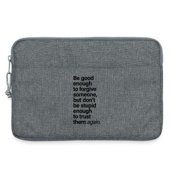 Forgive Someone Trust Again Saying - Laptop bag 13" - heather grey - Front